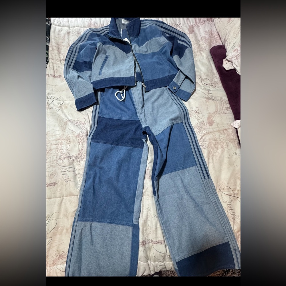 Blue Patchwork Tracksuit